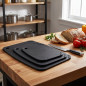 Tábua de corte em silicone preto e fibra de madeira | Antiderrapante | Tábua de cozinha 30x21,5 cm Tábua de corte em silicone preto e fibra de madeira | Antiderrapante | Tábua de cozinha 30x21,5 cm