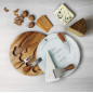 Conjunto de facas para queijo com tábua de vidro de 25 cm | Conjunto para queijo em acácia e aço inoxidável Conjunto de facas para queijo com tábua de vidro de 25 cm | Conjunto para queijo em acácia e aço inoxidável