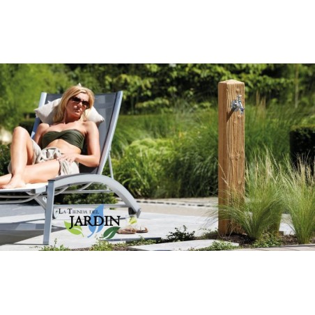 Fontana da Giardino Graf Woody, Imitazione Legno Naturale con Rubinetto, 100 cm