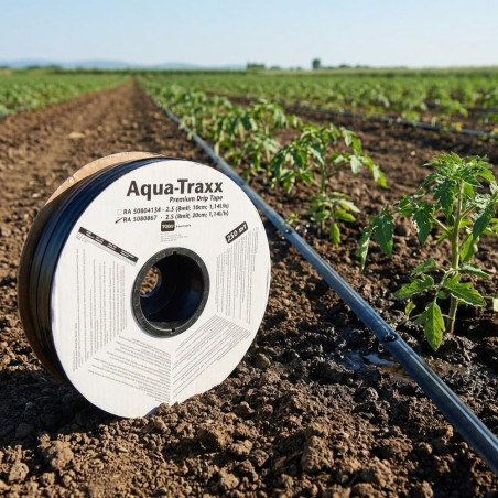 Cinta de Riego por Goteo16mm Plana | Rollo de 250 metros | Goteros integrados a 30 cm | Ideal para Cultivos en Hilera, Huertos