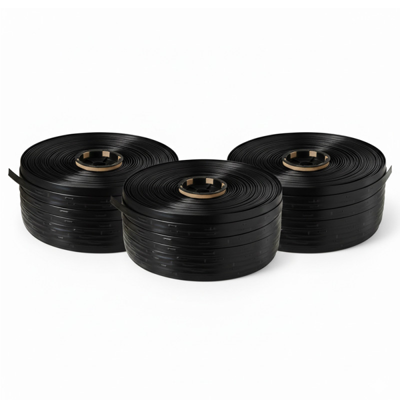 Cinta de Riego por Goteo 16mm Plana | Rollo de 750 metros | Goteros integrados a 30 cm | Ideal para Cultivos en Hilera, Huertos