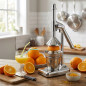 Spremiagrumi manuale in acciaio inox | Spremiagrumi manuale per arance | Estrae il succo senza buccia, polpa e semi