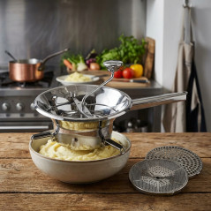 Pasapurés 3 Discos Acero Inoxidable 18 cm Lacor | Triturador Manual de Cocina