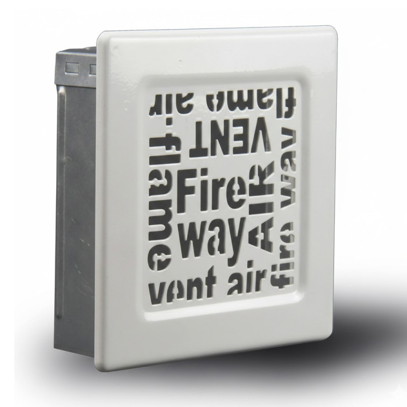 Grelha de ventilação fixa com moldura branca da série Alphabet 17x17 cm | Dutos e Ar