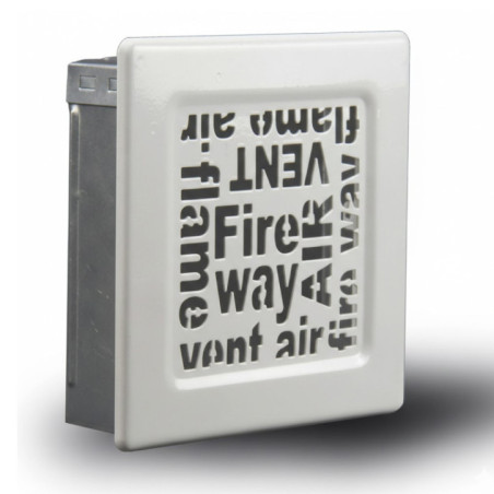 Grille de ventilation fixe avec cadre blanc pré-assemblé, série Alphabet, 17 x 17 cm | Conduits et air