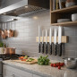 Portacoltelli magnetico 36 cm | Magnete in legno di caucciù | Organizzatore da cucina