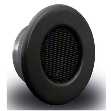 Grelha de ventilação fixa, especial para pellets, preta, conexão de 80 mm, grelha de 130 mm.