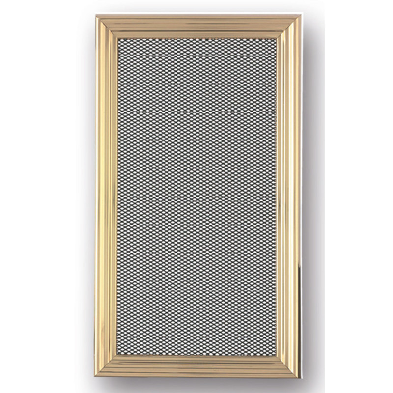 Grelha de ventilação metálica com pré-moldura 50x20 cm em latão | Ventilação e Dutos