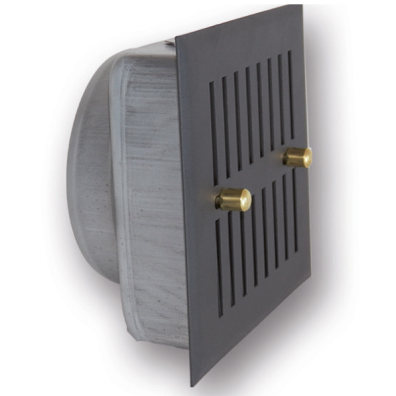 Grille de ventilation grise réglable 15 x 15 cm avec sortie Ø 120 mm | Grille d'aération réglable pour ventilation et extraction
