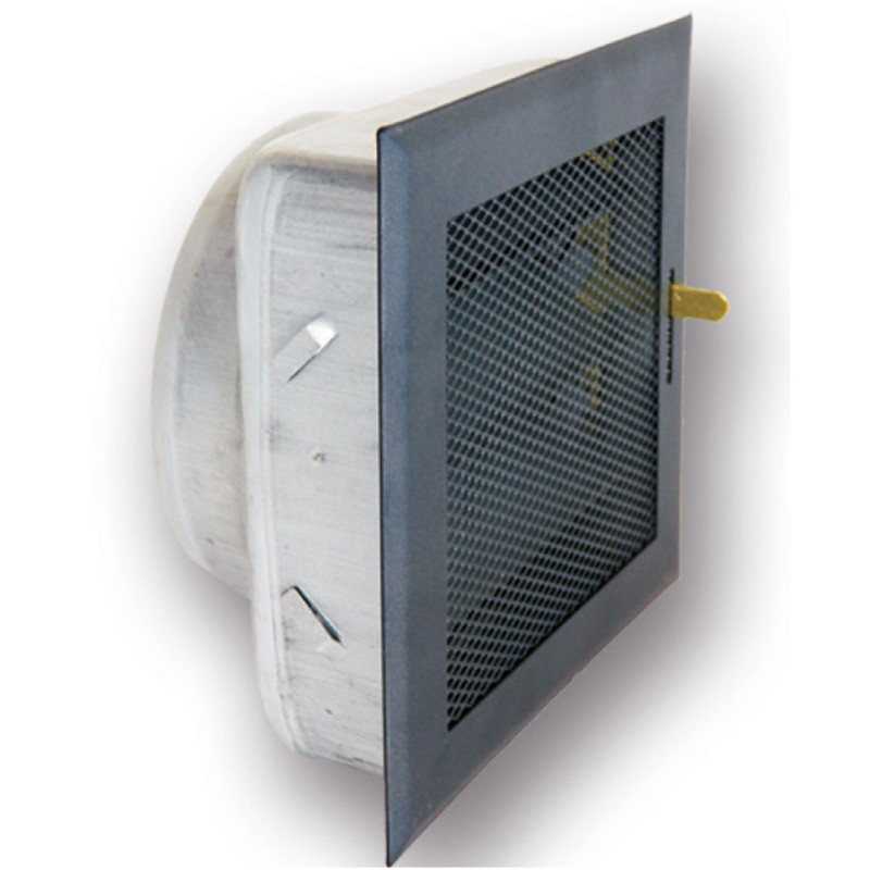 Griglia di ventilazione regolabile grigia 15x15 cm con uscita Ø80 mm | Griglia di ventilazione regolabile per ventilazione ed es
