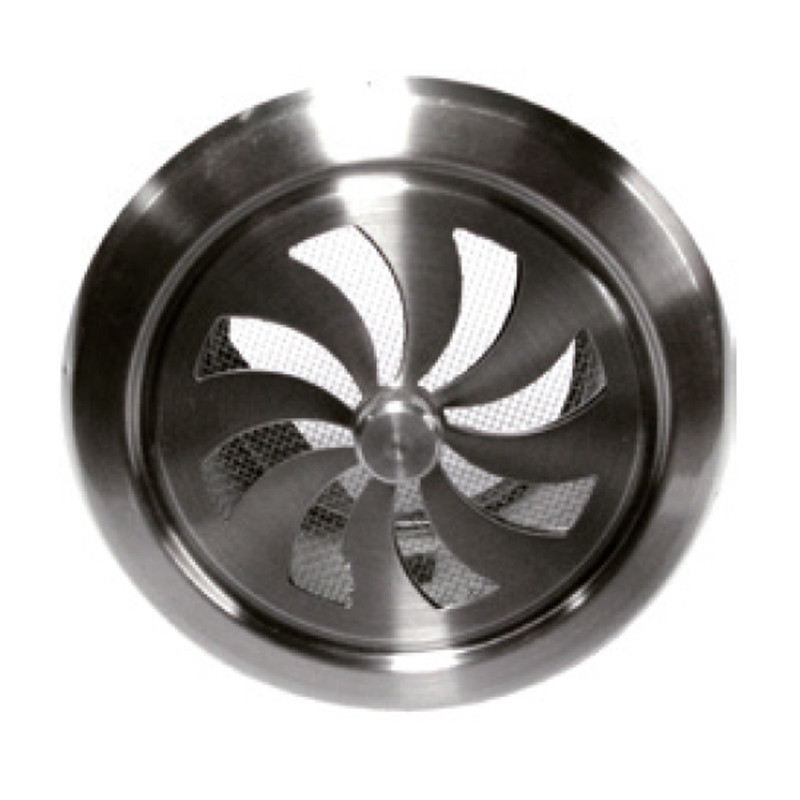 Grelha de ventilação redonda ajustável em aço inoxidável Ø100 mm | Grelha ajustável para dutos e extração de ar