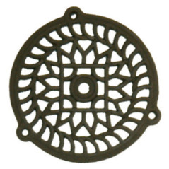 Rejilla de Ventilación Redonda de Hierro Fundido para Encastrar 13 cm Negra | Rejilla Decorativa para Chimeneas