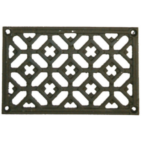 Rectangular Cast Iron Ventilation Grille for Recessed Installation 16x10 cm Black | Decorative Grille