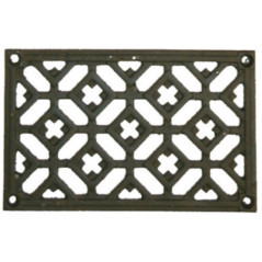 Grille de ventilation en fonte pour installation encastrée 24 x 12 cm, noire | Grille décorative pour cheminées