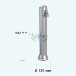 Fontana da Giardino Moderna Rondo Grigia. Altezza 90 cm, Diametro 12 cm. Include un collegamento per tubi da giardino