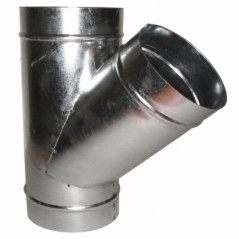 Te 45º Acero Galvanizado Distribución Aire Caliente 3 Bocas Ø150 mm | Conductos de Aire