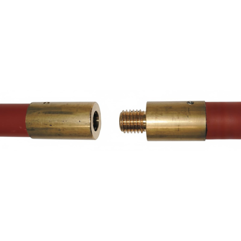 Tige de ramonage rouge professionnelle de 2 m | Nettoyage de cheminées et de conduits de fumée