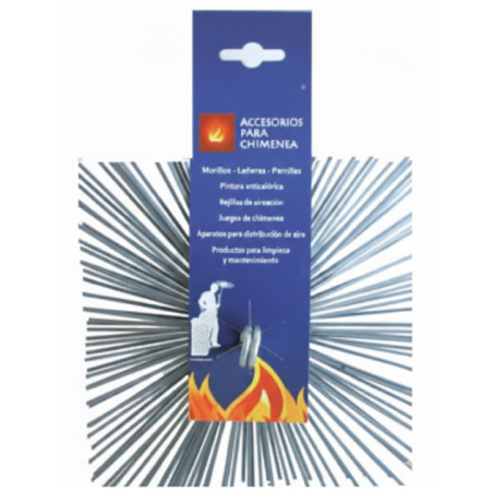Ramonoir carré en acier, forme hérisson, 25 x 25 mm | Nettoyage de cheminées et de conduits de fumée