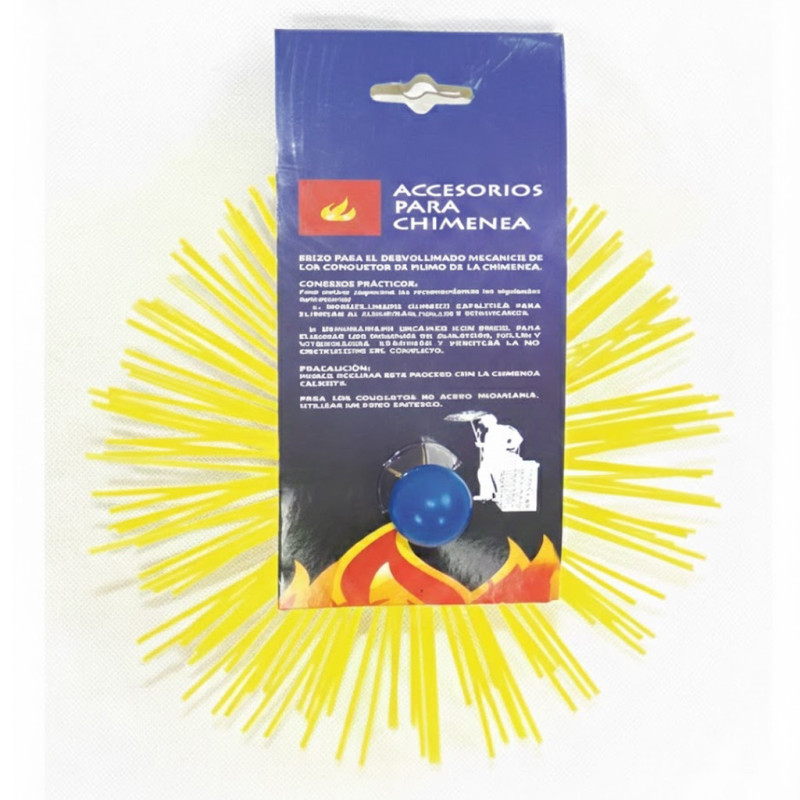 Ramonoir rond en nylon, forme hérisson, Ø 25 cm, filetage M12/175 avec boule | Nettoyage de cheminée