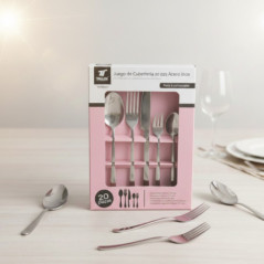 20-teiliges Edelstahl-Besteckset | Professionelles 4-mm-Besteckset | Langlebiges Küchengeschirr | 4 Gedecke