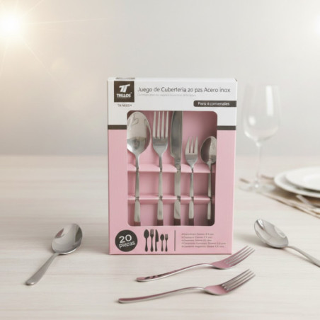 Conjunto de Talheres de Aço Inoxidável com 20 Peças | Conjunto de Talheres Profissionais de 4mm | Utensílios de Cozinha Duráveis