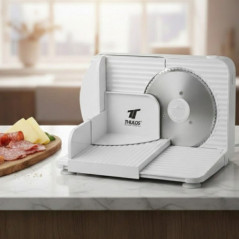 Fatiador de Carne Elétrico em Aço Inoxidável | Fatiador de Frios 180W | Ajuste de Espessura de 0 a 15mm | Interruptor de Seguran