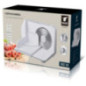 Affettatrice elettrica in acciaio inox | Affettatrice per salumi da 180 W | Regolazione dello spessore da 0 a 15 mm | Interrutto