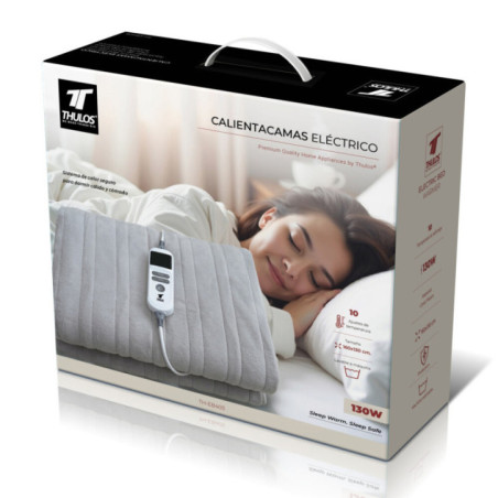Coperta elettrica per letto 130W | Coperta elettrica 160x130cm | 10 livelli di calore | Scaldaletto con timer da 9 ore