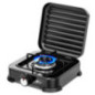 1 Burner Gas Stove with Lid | Portable Cooker | Butane and Propane Gas | Stainless Steel Body | Piezoelectric Ignition