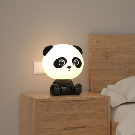 Lampara de Noche Infantil Oso Panda | LED Recargable con 8 Modos de Luz | Ambiente Mágico para Dormitorios