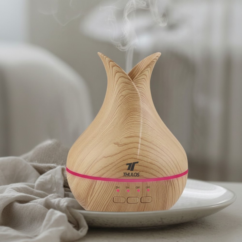 120ml Aromatherapy Humidifier | Essential Oil Diffuser with LED Light | 11.7 x 16cm | Timer Up to 6 Hours