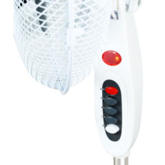Ventilador de Pie 16\'\' | Ventilador con Cabezal Oscilante de 3 Velocidades | Altura Regulable 1,3m | Potencia 45W | 3 Aspas
