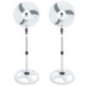16" Pedestal Fan | Pack of 2 Fans with 3-Speed Oscillating Head | Adjustable Height 1.3m | 45W Power