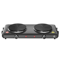Electric Stove with 2 Burners | Electric Cooktop with 5 Temperature Levels | Portable Stove 46x25x6.8cm | Camping Stove