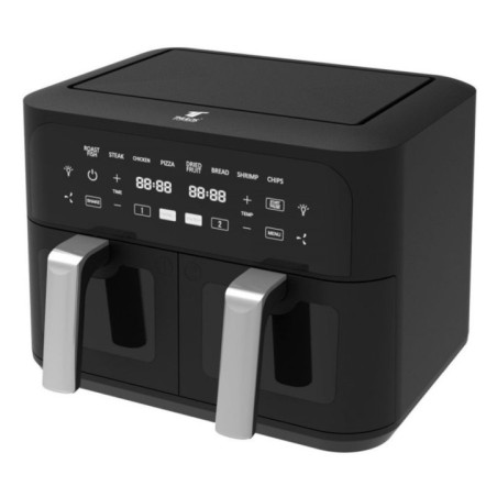 Doppel-Heißluftfritteuse (9 Liter) | Programmierbare 2400-W-Heißluftfritteuse mit Timer | Ölfreie Fritteuse mit Touchpanel