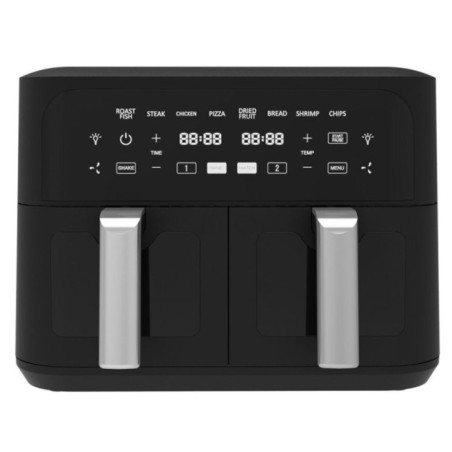 Doppel-Heißluftfritteuse (9 Liter) | Programmierbare 2400-W-Heißluftfritteuse mit Timer | Ölfreie Fritteuse mit Touchpanel