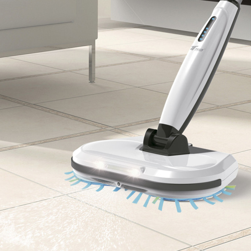 Balai-serpillère rotatif sans fil rechargeable 30 W | 2 vitesses et pulvérisateur d'eau | Idéal pour tous les sols