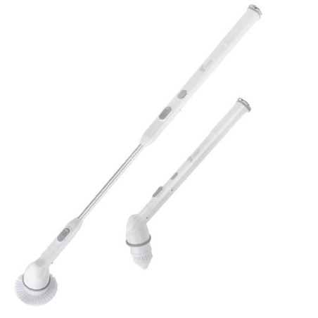 Cordless Telescopic Cleaning Brush | Rotating Brush with Extendable, Non-Slip Handle | Interchangeable Brushes
