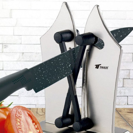 Affilacoltelli manuale | Affilacoltelli da cucina adatto a tutti i tipi di coltelli | Utensile da taglio 12*7,7*16,5 cm