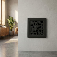Fixed Ventilation Grille with Black Pre-Frame Alphabet Series 17x17 cm | Ducts and Air