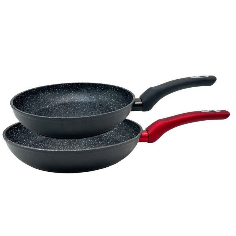 Set di 2 padelle in alluminio | Padella con base a induzione 22 cm - 26 cm | Rivestimento antiaderente effetto pietra Set di 2 padelle in alluminio | Padella con base a induzione 22 cm - 26 cm | Rivestimento antiaderente effetto pietra