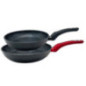 Set of 2 Aluminum Frying Pans | Induction Base Frying Pan 22cm - 26cm | Non-Stick Stone Effect Coating