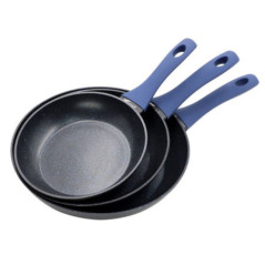 3er-Set Aluminium-Bratpfannen | Geeignet für alle Herdarten (20 cm, 24 cm, 28 cm) | Antihaftbeschichtung