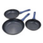Lot de 3 poêles à frire en aluminium | Compatibles tous feux | 20 cm - 24 cm - 28 cm | Revêtement antiadhésif