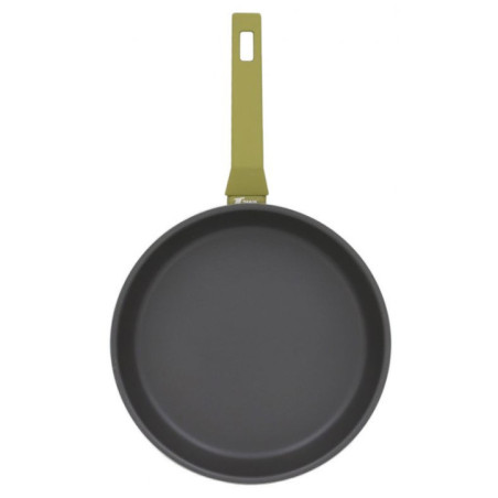 Set of 3 Aluminum Frying Pans | Green Frying Pan for All Types of Stoves 20cm - 24cm - 28cm | Non-Stick Coating