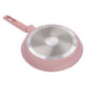 Set of 3 Aluminum Frying Pans | Pink Frying Pan for All Types of Stoves 20cm - 24cm - 28cm | Non-Stick Coating