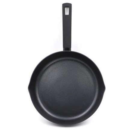 Set of 3 Aluminum Frying Pans | Double Pouring Spout Frying Pan for Induction Hobs 20cm - 24cm - 28cm | Non-Stick Coating