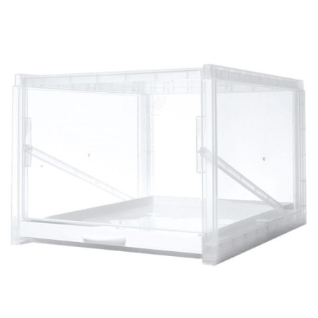 White Pull-Out Shoe Rack | Allows Easy and Quick Access to Shoes | Ventilation Holes for Footwear | 28x38x22 cm