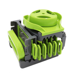 Rallador de Alimentos Manual 6 en 1 |  Mango Adaptable con 6 Cuchillas Intercambiables para Cortes Variados | Facil de limpiar