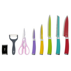 Set di 8 coltelli professionali in acciaio inossidabile | Colori assortiti | Taglio preciso e sicuro per la tua cucina